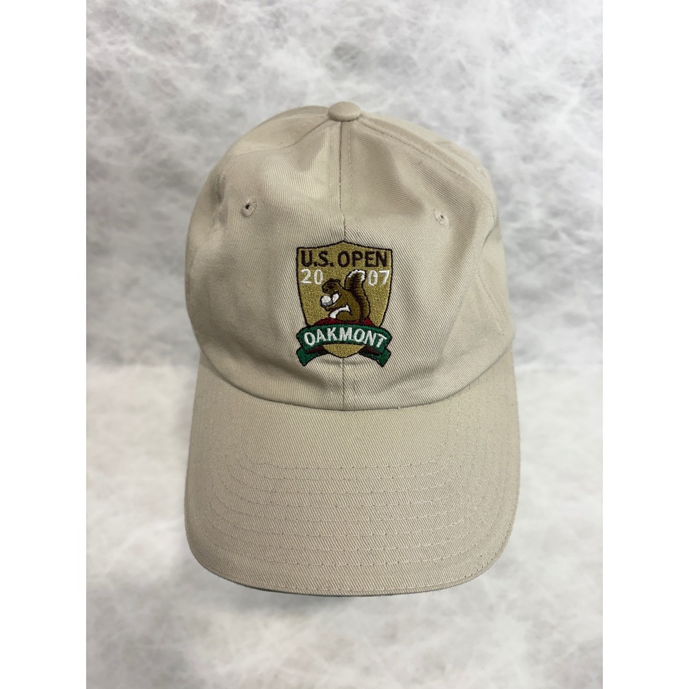 USGA 2007 US Open Oakmont Member Hat Tan Embroidered Golf Dad Cap Adjustable